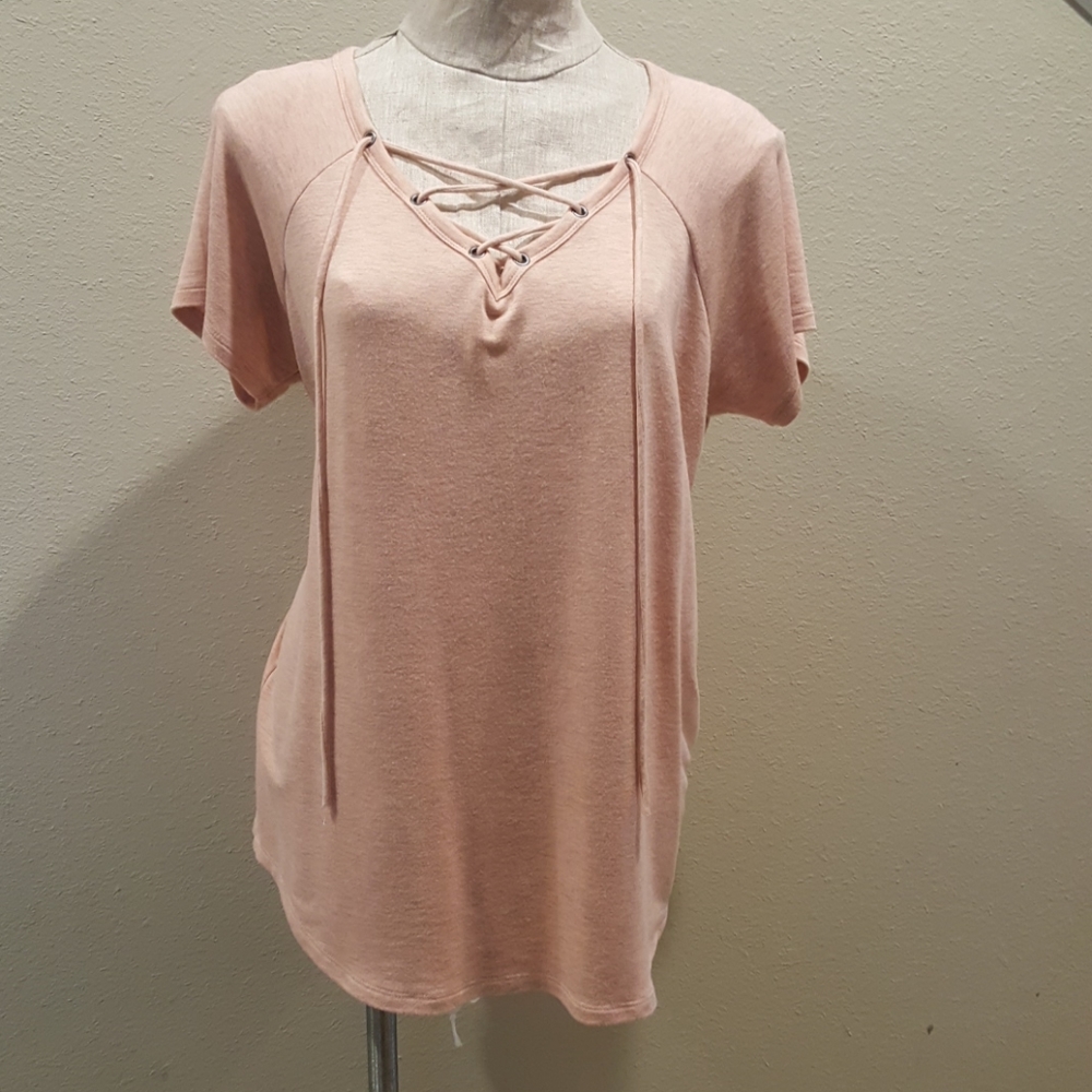 Db Sunday top with lace up detail at neck
